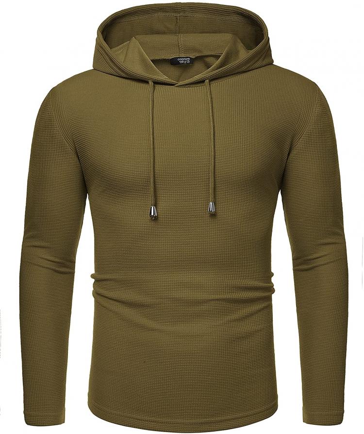 all in one place בגדי גברים COOFANDY Men's Casual Pullover Hoodie Waffle Pattern Hooded Sweatshirts Long Sleeve Fashion Gym Athletic Hoodies