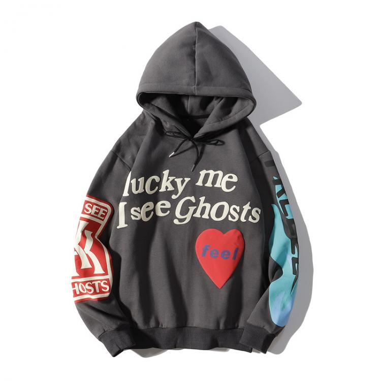 all in one place בגדי גברים Kanye West Graffiti Letter Print Plus Velvet Sweatshirt Men Harajuku Fleece Hoodie Hip Hop Stranger Things Hooded Hoodies