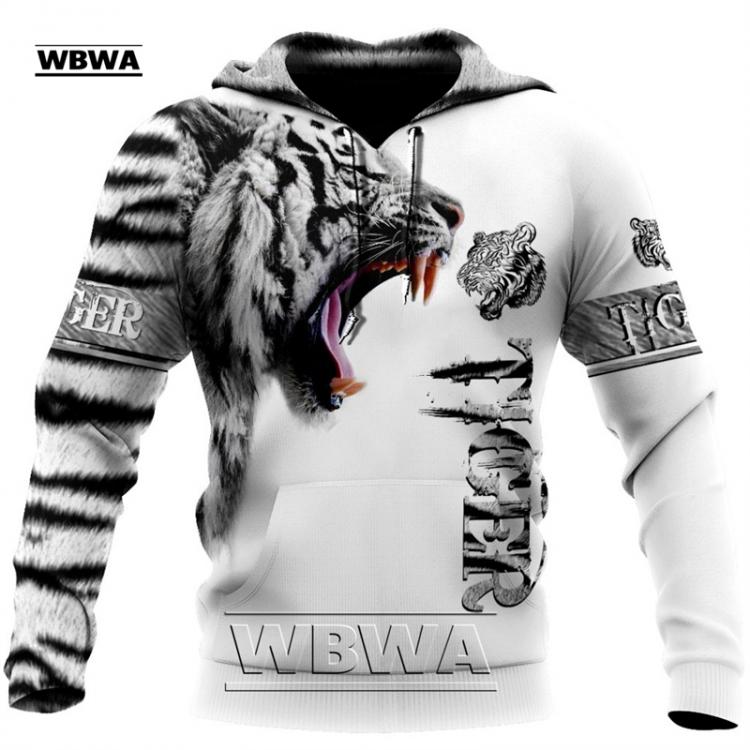 all in one place בגדי גברים Brand Fashion Autumn lion Hoodies White Tiger Skin 3D All Over Printed Mens Sweatshirt Unisex Zip Pullover Casual Jacket