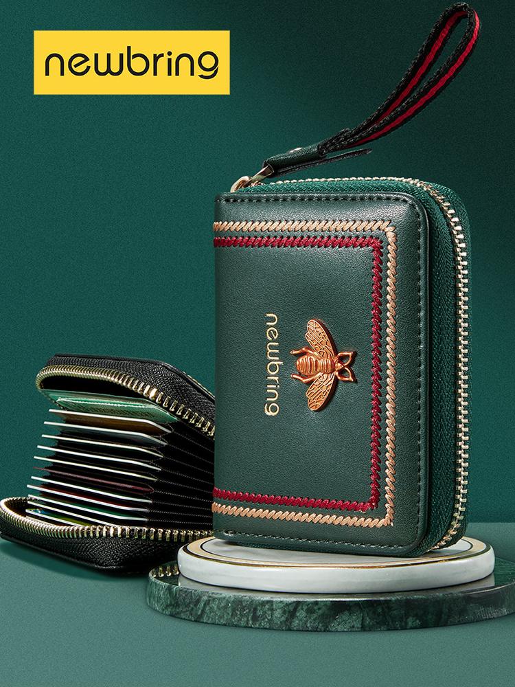 all in one place אביזרי גברים NewBring Card Wallet Women Card Holder with RFID Blocking Zipper Bank ID Credit Card Wallet for Women Men