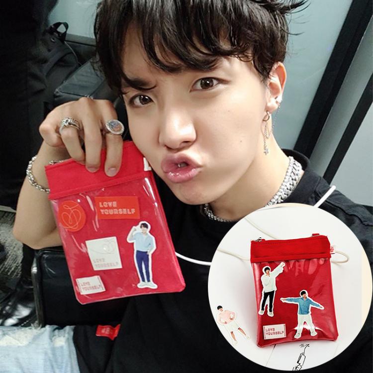 all in one place אביזרי גברים KPOP Bangtan Boys Album JHOPE Same Concert Canvas Crossbody Mini Bag Package Unisex Phone Should Bags With Stickers