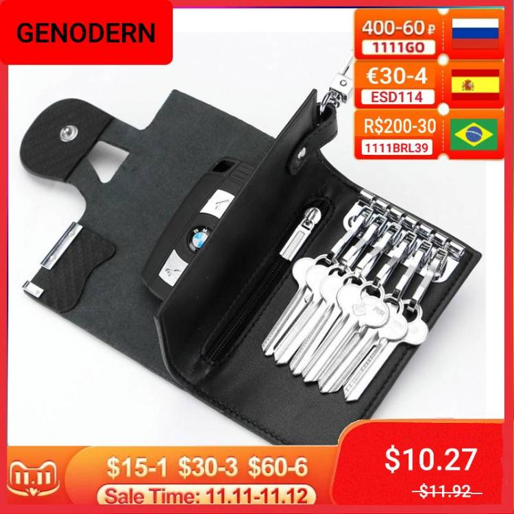 all in one place אביזרי גברים GEONDERN Business Man Car Key Wallets Carbon Leather Key Holders with Car Key Hook for Women Fashion Housekeeper Key Organizer