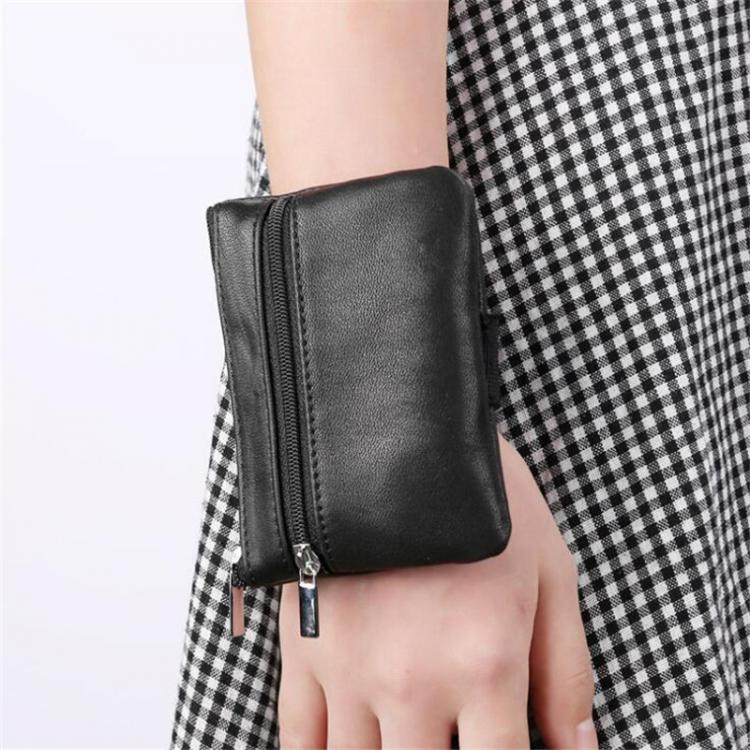 all in one place אביזרי גברים Women Small Coin Purse Change Purses for Women Genuine Leather Wrist Bag Sleeve Mini Zipper Pouch with Key Holder sac femme