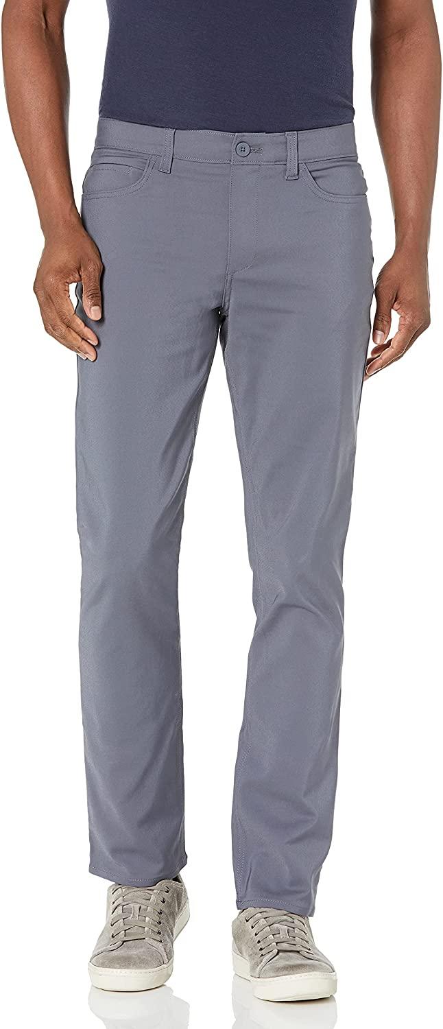 all in one place בגדי גברים Calvin Klein Men's Move 365 Stretch Slim Fit Wrinkle Resistant Tech Woven Pant