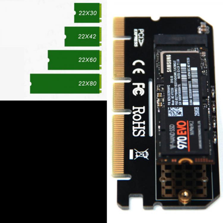 all in one place חומרה M.2 SSD PCIE Adapter Aluminium Alloy Shell LED Expansion Card Computer Adapter Interface M.2 NVMe SSD NGFF To PCIE 3.0 X16 Riser