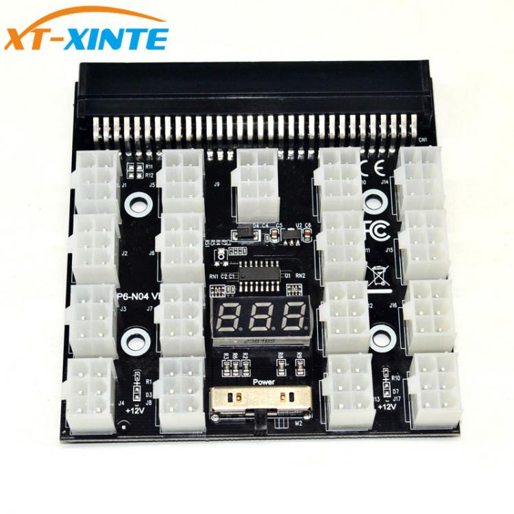 all in one place חומרה Black PCI-E 17x 6Pin Power Supply Breakout Board Adapter Converter 12V for Ethereum BTC Antminer Miner Mining HP Server PSU GPU
