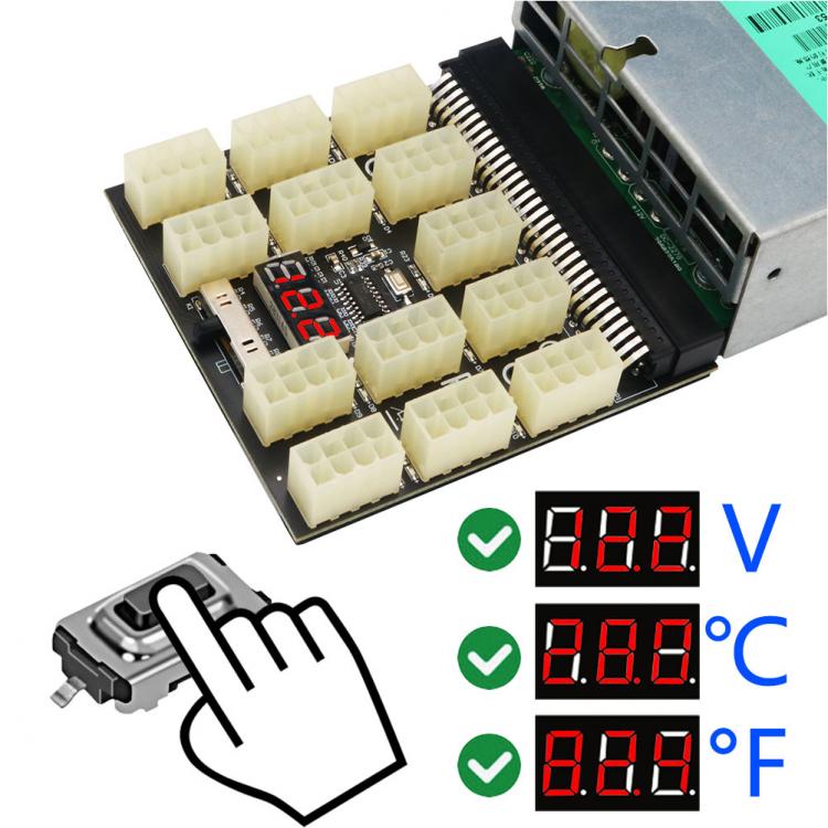 all in one place חומרה ATX 13X 6 8Pin 17x 6Pin 1200W Boot Board Power Supply Adapter 12V Power Board Converter Card With temperature reminder for DPS