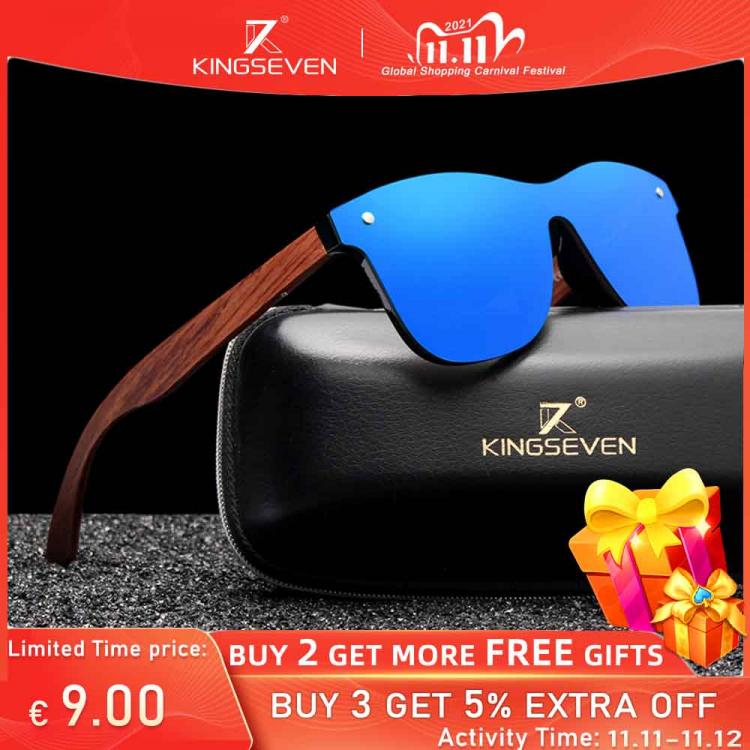 all in one place אביזרי גברים KINGSEVEN Natural Wooden Sunglasses Men Polarized Fashion Sun Glasses Original Wood Oculos De Sol Masculino