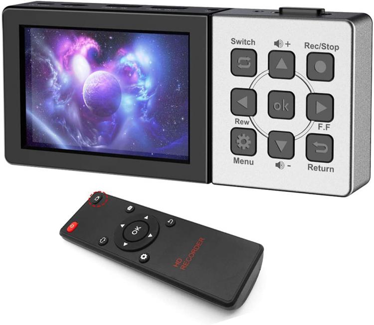 all in one place חומרה 1080P@60fps Video Capture HDMI-compatible Video Recorder Box with 3.5 Inch LCD and Remote Control,Playback,Schedule Capturing