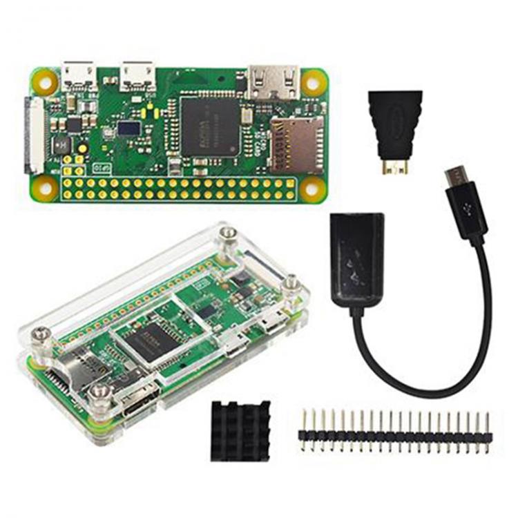 all in one place חומרה for Raspberry Pi Zero W Starter Kit+ Acrylic Case + Heat Sink +2 x 20 Pin GPIO Header Better Than Raspberry Pi Zero 1.3