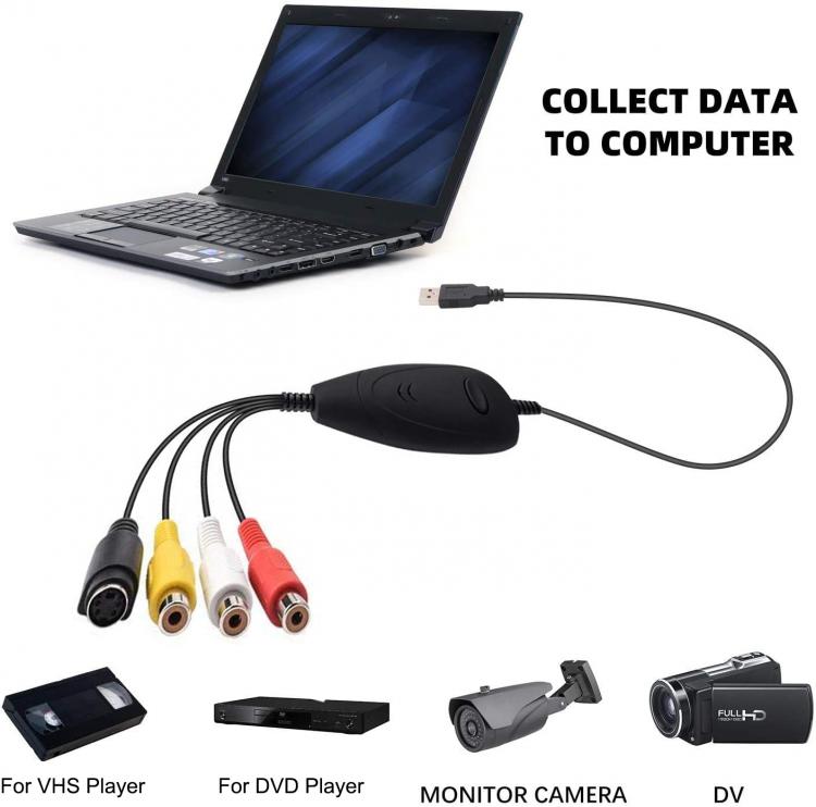 all in one place חומרה EZCAP172 USB Audio Video Capture Card Grabber Convert Analog Video for VHS 8MM DVD Player Video Camera Recorder for Win7/8 Win10