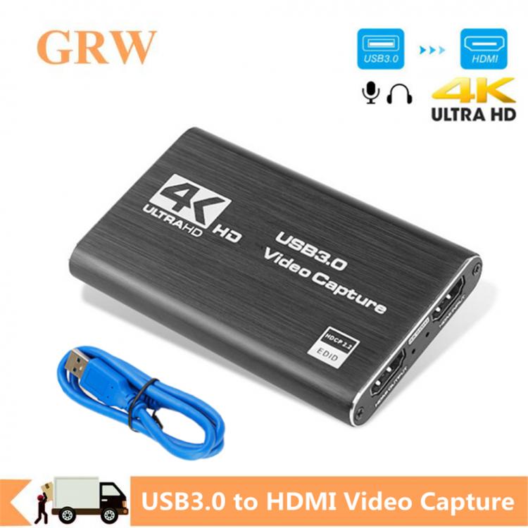 all in one place חומרה Grwibeou 4K USB 3.0 Video Capture Card HDMI-compatible 1080P 60fps HD Video Recorder Grabber For OBS Capturing Game Card Live