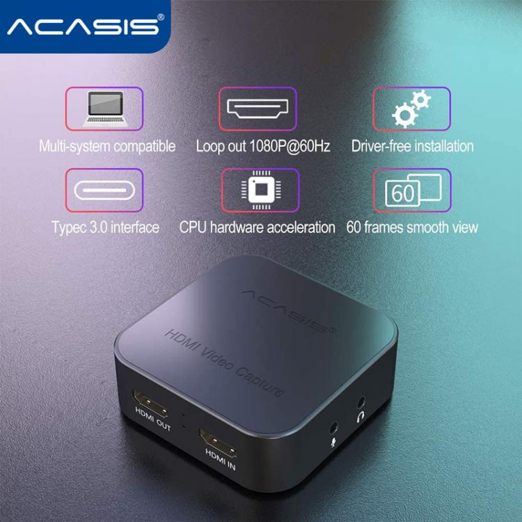 all in one place חומרה Acasis USB 3.0 4K 1080P 60fps Video Capture Card HDMI-compatible PS4/switch/NS/xbox Support Mic in Microphone PC Live Streaming