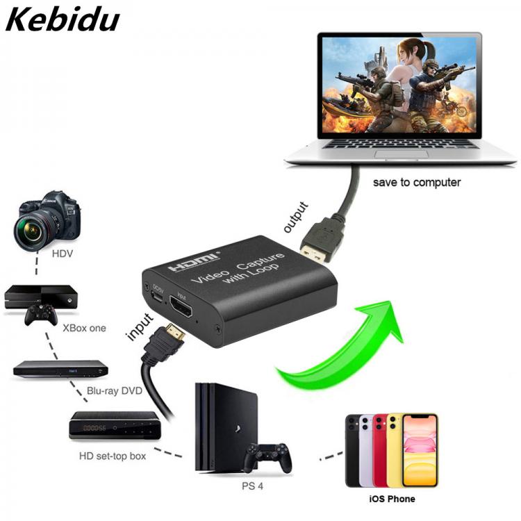 all in one place חומרה Recording Device with Loop Output 4K HDMI Capture Card USB 2.0 1080P Grabber Phone PS4 Game  For Youtube Facebook Live Streaming