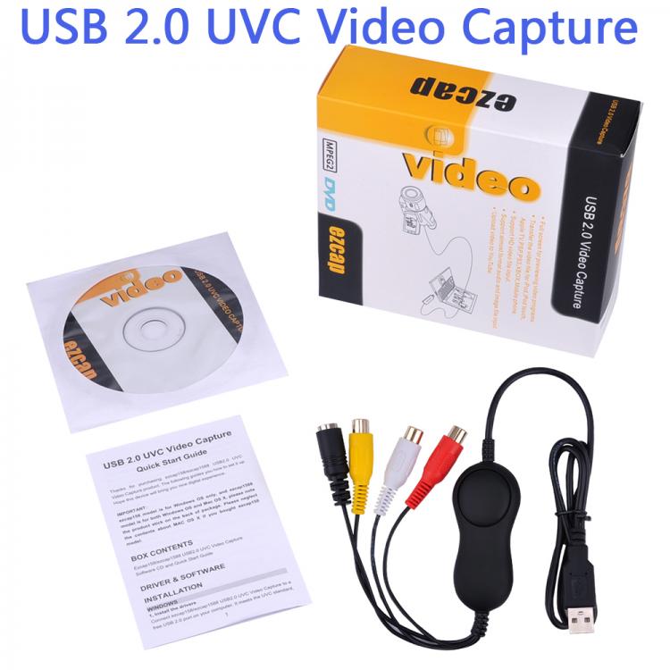 all in one place חומרה USB 2.0 UVC Audio Video Capture Analog Video Recording for XBOX PS3 VHS Old Camera Support Windows Linux MAC Win10