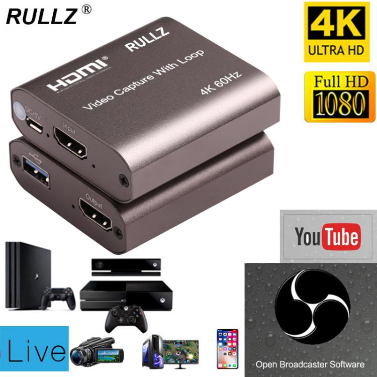 all in one place חומרה 4K 60hz Loop HDMI Capture Card Placa de Video Recording Plate Live Streaming USB 2.0 3.0 1080p Grabber for PS4 Game DVD Camera
