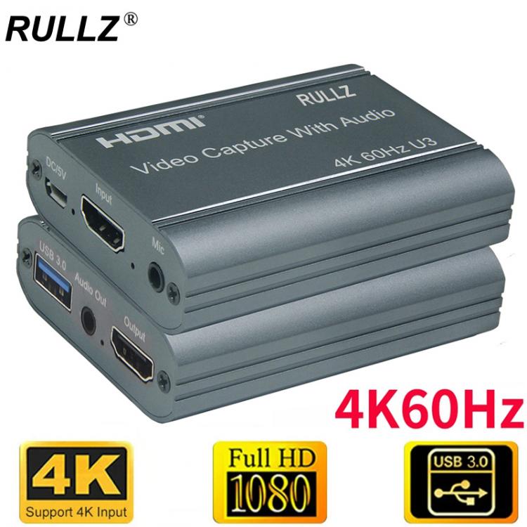 all in one place חומרה 4K 60Hz HDMI Video Capture Card 3.5mm Audio Output Mic In Loop Game Recording Box 1080P 60fps USB 3.0 2.0 Live Streaming Plate