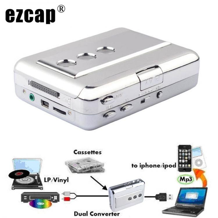 all in one place חומרה Ezcap LP Vinyl Tape To PC Record DUAL Hybrid USB Cassette To MP3 Converter Analog Audio Capture To Digital Walkman Music Player
