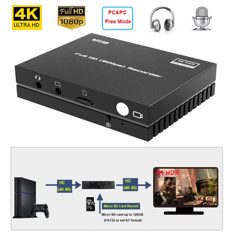 all in one place חומרה EZCAP274 4K HDR HD Video Capture Card full HD 1080P 60fps Pass-through to micro SD card Video Recorder Box With MIC Screenshot