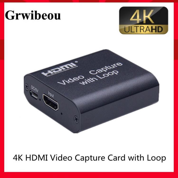 all in one place חומרה GRWIBEOU HD 4K HDMI Video Capture Card HDMI To USB 2.0 Video Capture Board Game Record Live Streaming Broadcast TV Local Loop