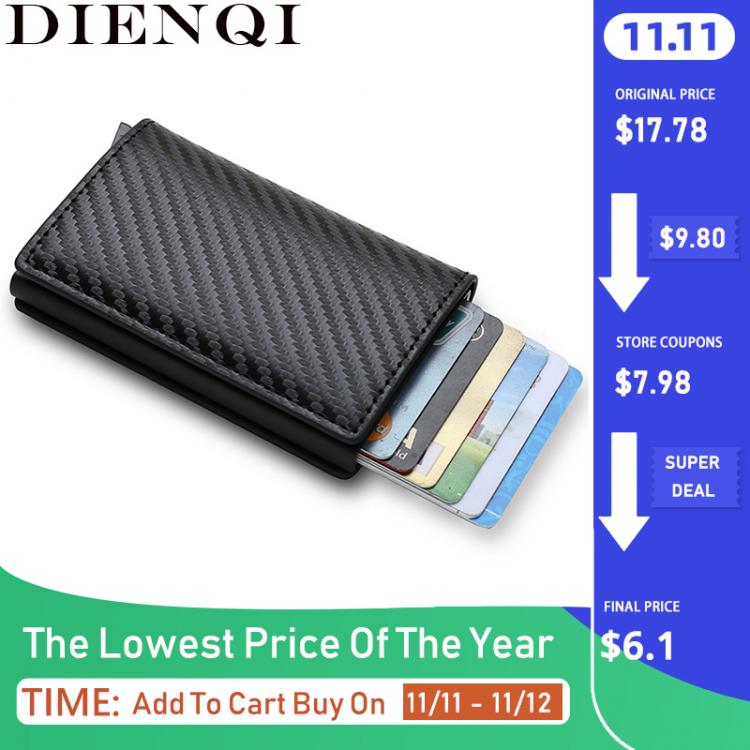 all in one place אביזרי גברים DIENQI Rfid Card Holder Men Wallets Money Bag Male Vintage Black Short Purse 2021 Small Leather Slim Wallets Mini Wallets Thin