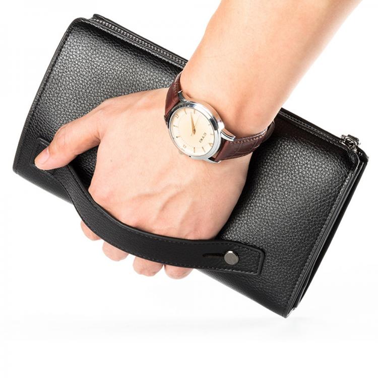 all in one place אביזרי גברים Baellerry Men Clutch Bag Large Capacity Men Wallets Cell Phone Pocket Passcard Pocket High Quality Multifunction Wallet For Men