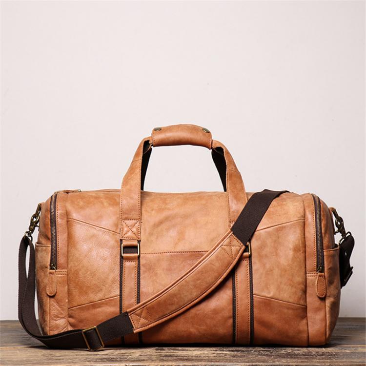all in one place אביזרי גברים Nesitu High Quality Large Big Vintage Brown Coffee Genuine Leather Business Men Travel Bags Shoulder Messenger Duffle Bag M9029