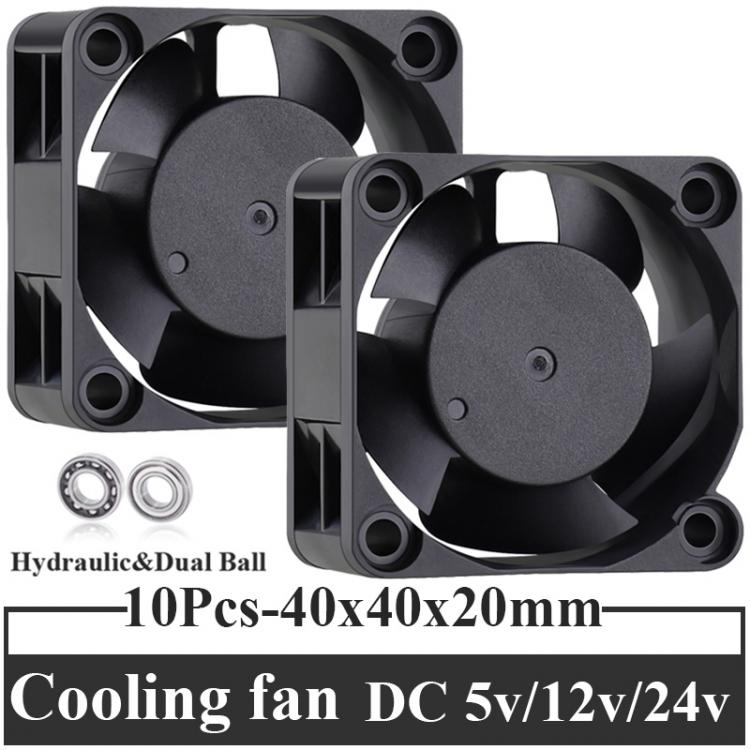 all in one place חומרה 10PCS Gdstime 40mm 24V 12V 5V Fan 4020 Mini Computer Case Cooling Fan DC Brushless Ball bearing Sleeve Bearing 4cm 40x40x20m