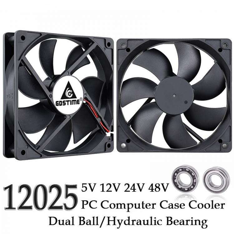 all in one place חומרה Gdstime 120mm Fan DC 5V 12V 24V 48V 120x120x25mm Sleeve/Ball Cooling Fan 12025 12cm PC Laptop Computer Case Brushless Cooler Fan
