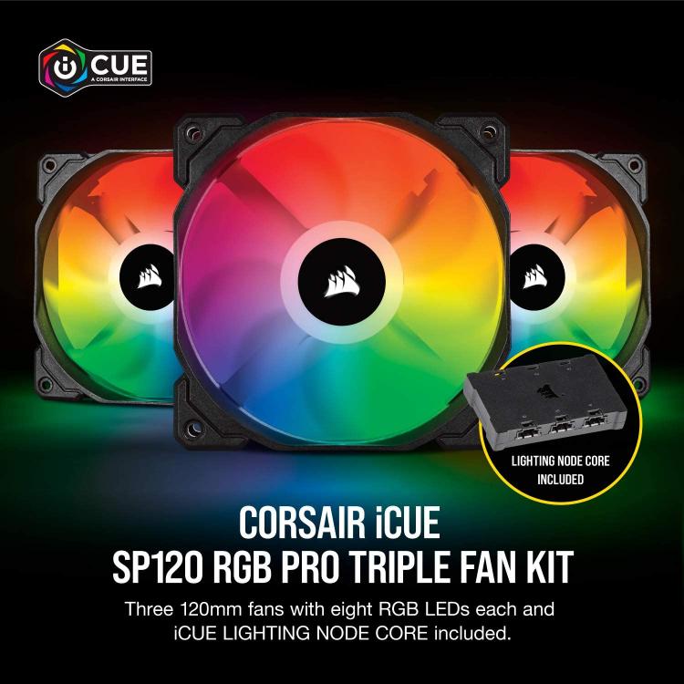 all in one place חומרה Corsair Fan iCUE SP120 RGB Pro Performance 120mm Single Pack /(Triple Fan Kit with Lighting Node Core)