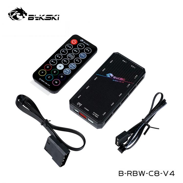 all in one place חומרה Bykski 5v RBW Controller ,Control Fans,Pump ,Reservoir GPU ,Cpu Water Cooling Block With 5V 3pin Light , B-RBW-C8