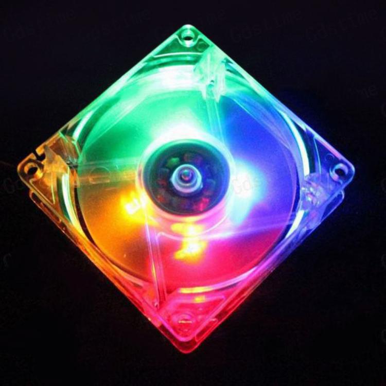 all in one place חומרה 80mm LED Computer PC Fan 8025 Silent Cooling Fan 12V LED Luminous Chass Computer Case Cooling Fan Mod Easy Installed