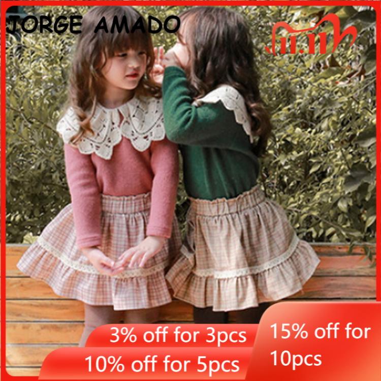 all in one place ילדים ותינוקות 2021 Korean Style New Auwinter Baby Girls Sweater Long Sleeves Pink Green Turn-down Collar Knitting Wool Children Outwear E660