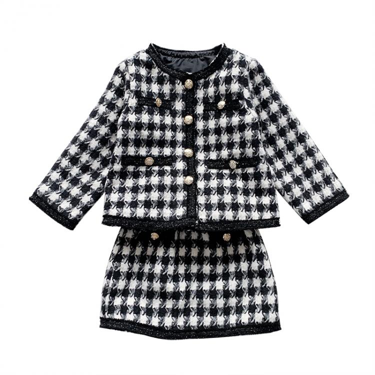 all in one place ילדים ותינוקות Children's Spring Autumn Clothes Girls Plaid Jacket and Skirt Birthday Fashion Korean Suit Kids Outfits Two Piece Skirt Set