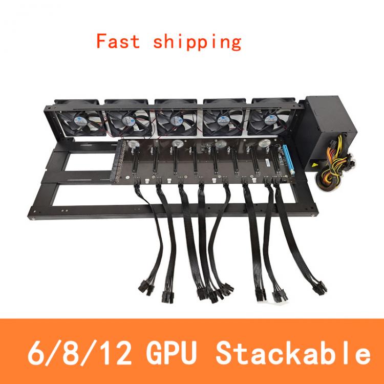 all in one place חומרה Stackable Open Air Miner Case 6/8/12 GPU Mining Rig Frame for Crypto Coin Rack Frame Case Stackable