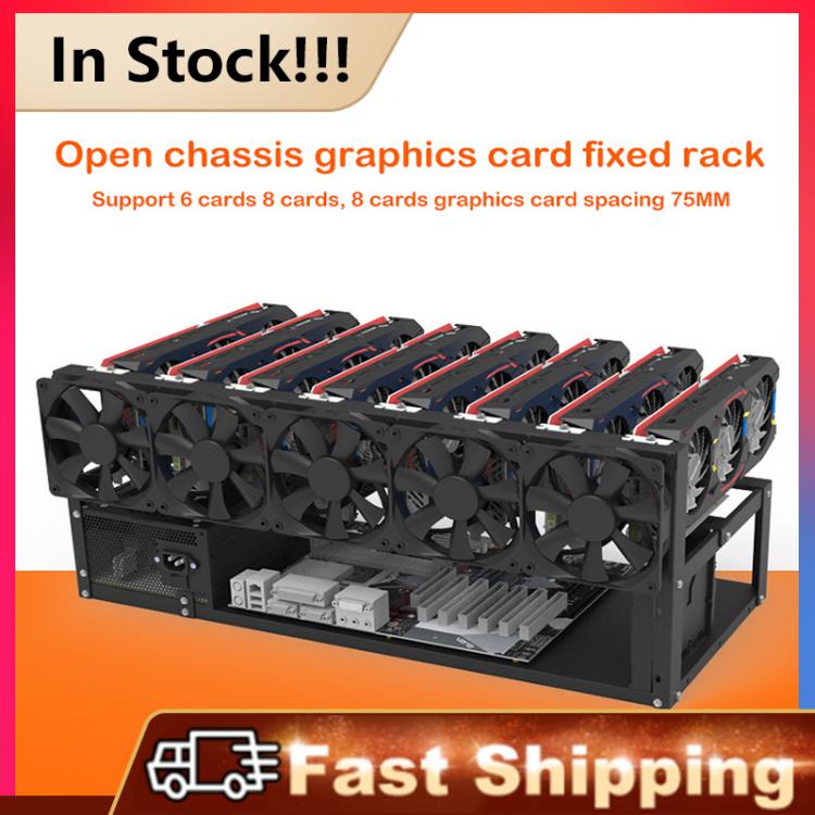 all in one place חומרה Stackable Open Mining Rig Frame Mining ETH/ETC/ZEC Ether Accessories Tools for 8 GPU Crypto Coin Bitcoin Rack Only New