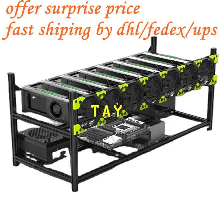 all in one place חומרה VEDDHA Aluminum Stackable Open Air V4C 8-12BAY 8 GPU Crypto Miner Case ETH 8gpu Mining Rig Frame For Bitcoin Unassemble Ethereum