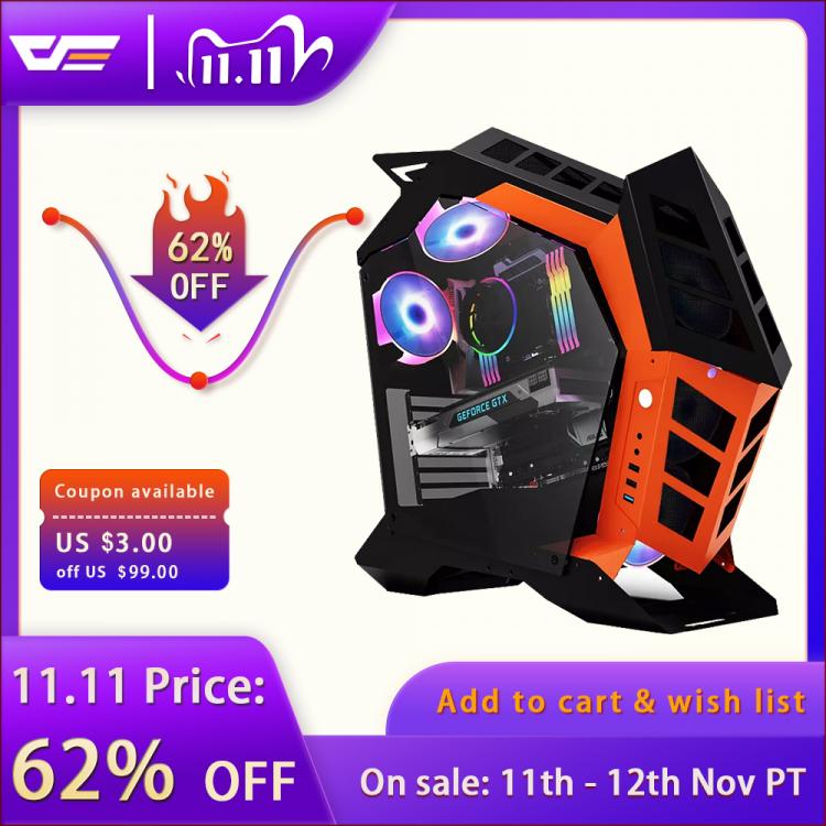 all in one place חומרה Darkflash K1 ATX desktop computer case DIY special-shaped personality style gaming glass gabinete pc case gamer large Chassis