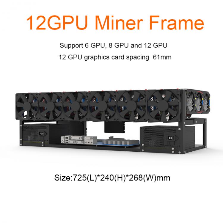 all in one place חומרה 12 GPU Mining Rig Steel Open Air Miner Frame Case ETH/ETC/ZEC Ethereum Accessories Tools For Crypto Coin Bitcoin Rack