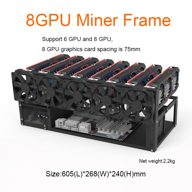 all in one place חומרה 8 GPU Mining Case Steel Open Air Miner Rig Computer Case ETH Frame Rig for Bitcoin Miner Kit Unassembled Ethereum