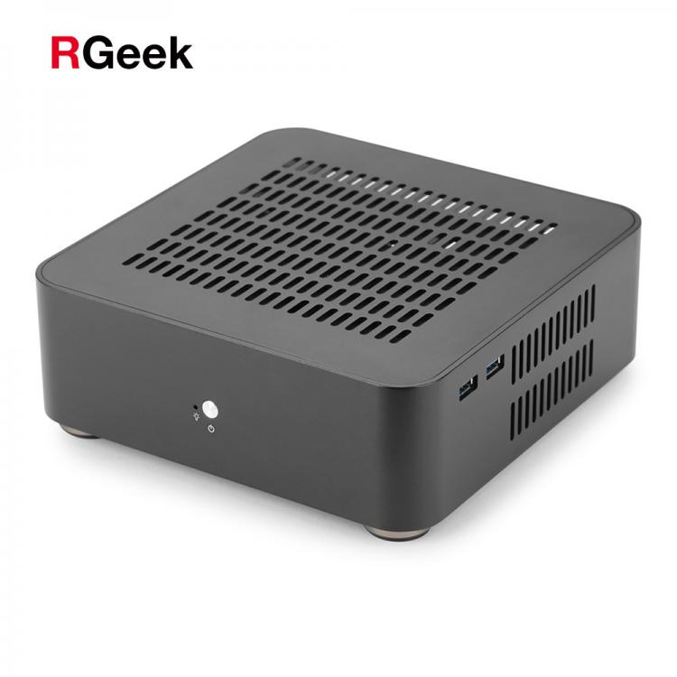 all in one place חומרה RGEEK L60S All Aluminum Chassis Small Desktop Computer Case PSU HTPC Mini itx pc with Power Supply