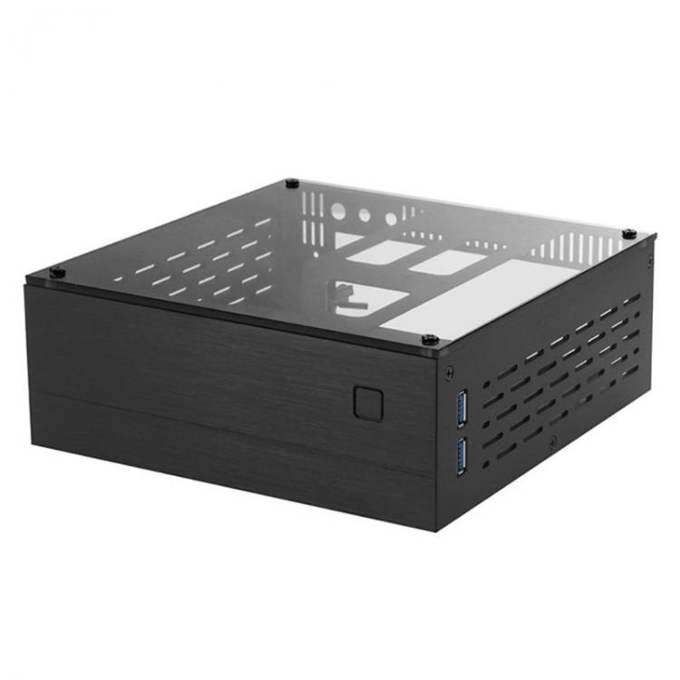 all in one place חומרה B01 Mini ITX Computer Case Chassis Aluminum/Glass Briefcase Home Theater Computer Box Desktop PC Enclosure