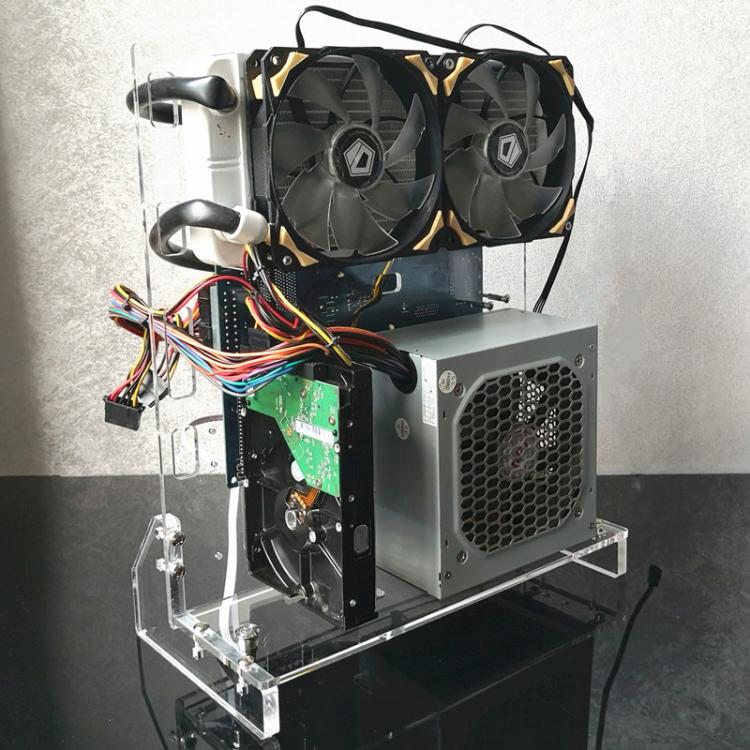 all in one place חומרה Vertical Acrylic Computer Gaming Case Support ATX MATX ITX Flex μATX DIY Water Cooled Open Transparent Desktop Chassis Bracket