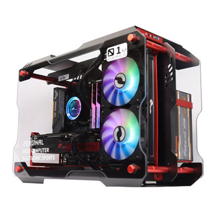 all in one place חומרה ZEAGINAL Aluminum MINI MATX ITX Case Desktop Computer Gaming Gamer Cabinet Water Cooling Open Stye Full-permeable Glass ZC-01M