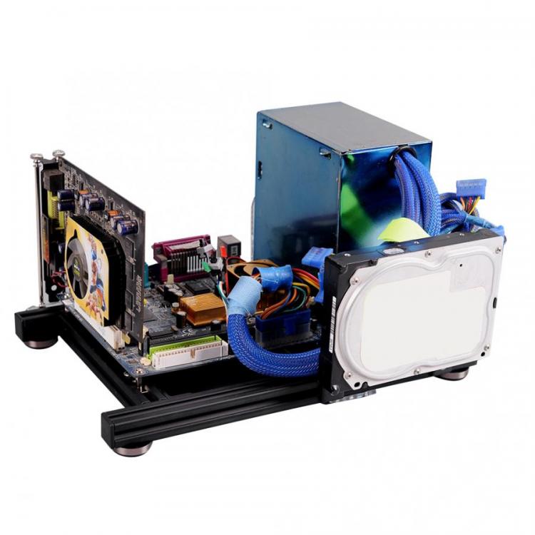 all in one place חומרה DIY Open Frame PC Case for ITX Mainboard Heat Dissipation Aluminum Alloy Computer Chassis Bare Building Blocks Frame