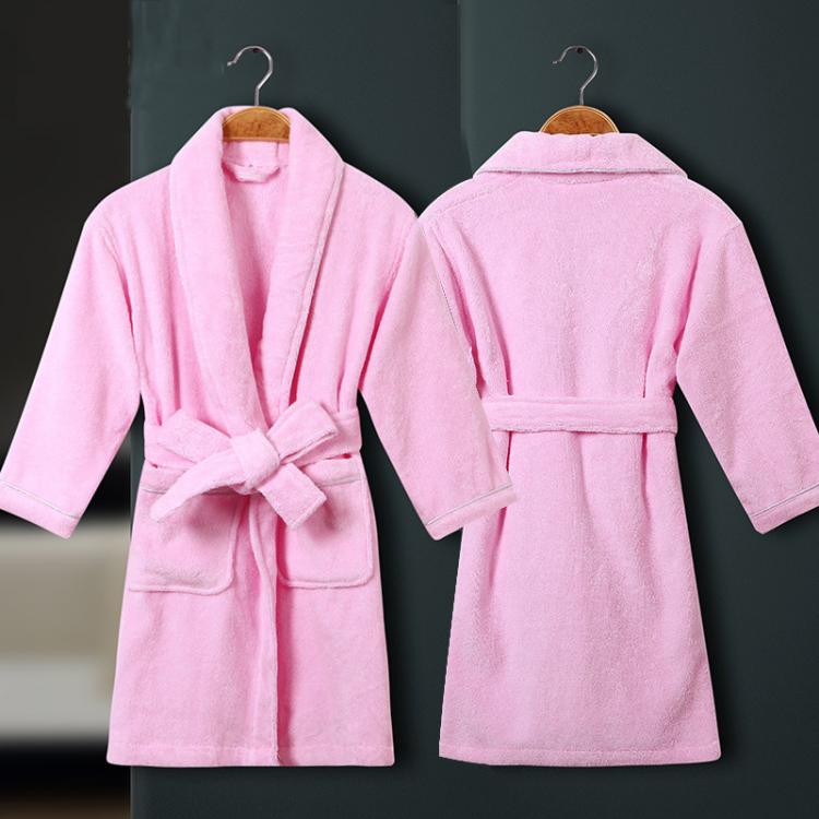 all in one place ילדים ותינוקות Children's Terry Bathrobe Boys Girls Cotton Thicken Towel Bath Robe Swimming Turn-up Collar Little Girl Robes Dressing Gown K