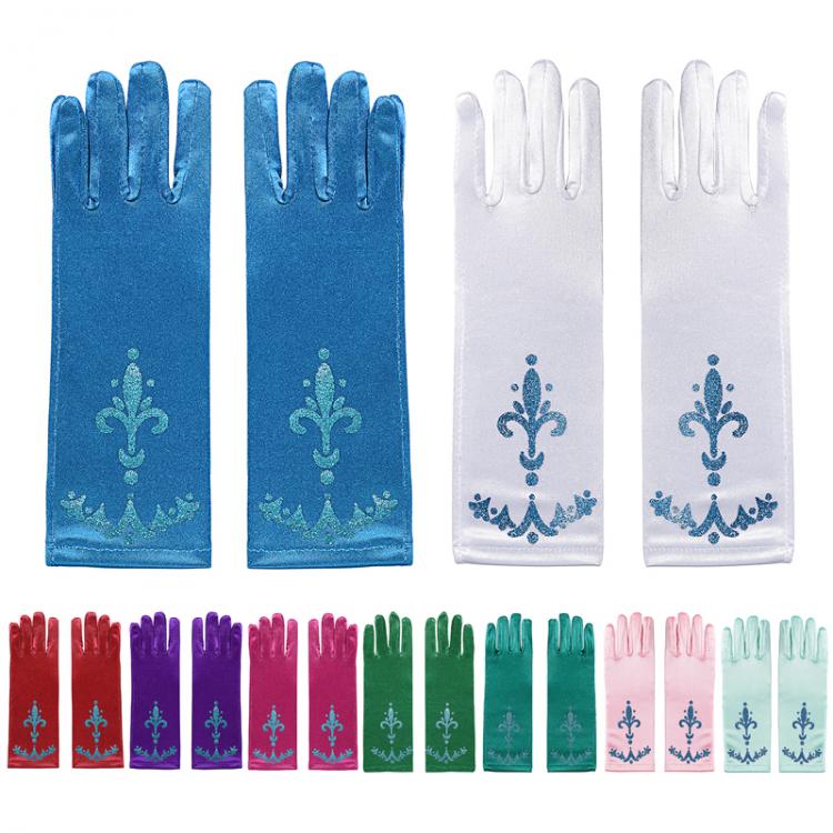 all in one place ילדים ותינוקות VOGUEON Girl Elsa Coronation Gloves Long Finger Gloves Sequins Printed Clothes Girl Halloween Party Princess Costume Accessories