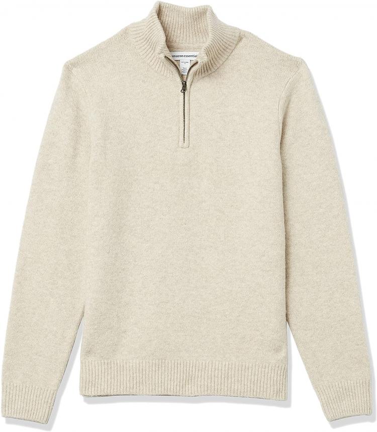 all in one place בגדי גברים Amazon Essentials Men's Long-Sleeve Soft Touch Quarter-Zip Sweater