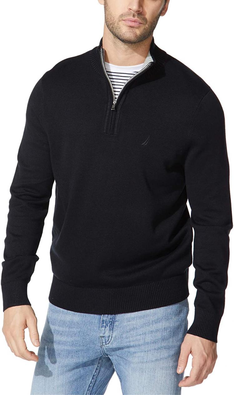 all in one place בגדי גברים Nautica Men's Quarter-Zip Sweater