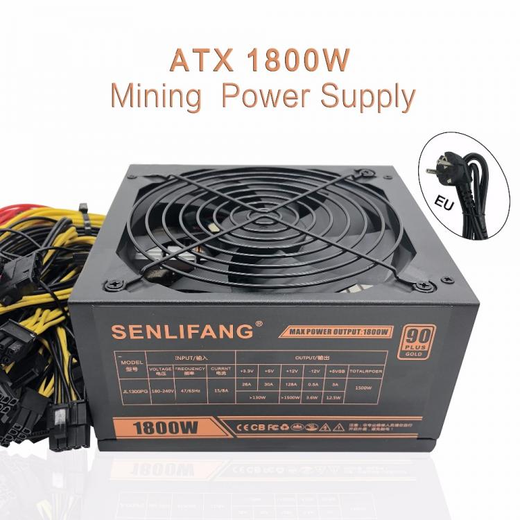 all in one place חומרה original Gold POWER 1800W Ethereum ETH power supply for R9 380 RX 470 RX480 six GPU CARDS  months  warranty free shipping